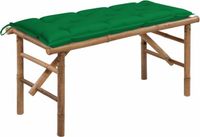 vidaXL Tuinbank inklapbaar met kussen 118 cm bamboe