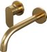 Brauer Gold Edition Inbouw Wastafelmengkraan met Gebogen Uitloop en Rozetten Model C2 Goud Geborsteld PVD