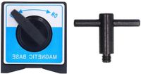Support magnétique - Support micromètre - Mesure de précision - Force d'aspiration 100 kg - Longueur 80 mm - Noir