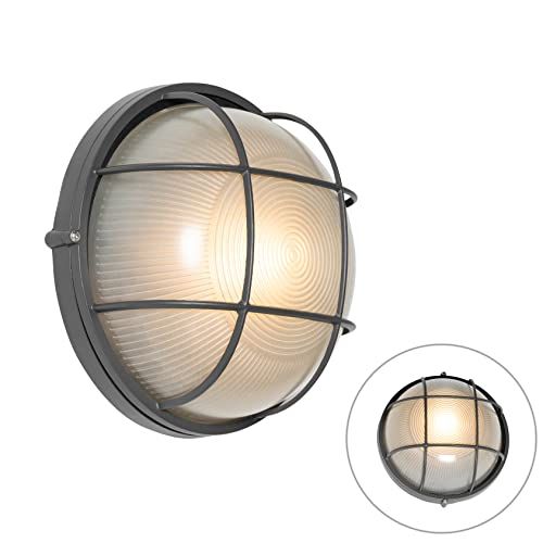 QAZQA Hanneke - Outdoor Wall Lamp - Dark Grey - Aluminum - E27 - IP44
