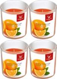 Trend Candles Geurkaars - 4 stuks - Sinaasappel aroma - 25 branduren - 7 x 8 cm