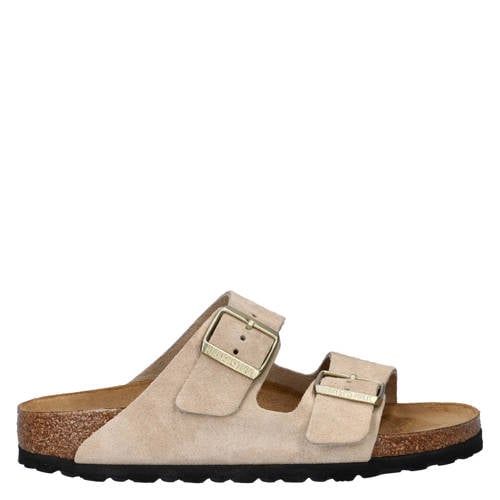 Birkenstock Arizona suède slippers beige