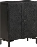 vidaXL Dressoir 60x30x76 cm Massief Mangohout Zwart