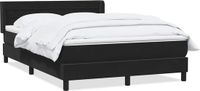 vidaXL Boxspring met matras fluweel zwart 160x210 cm