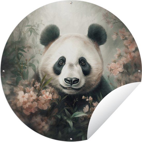 GreatGardenPosters Tuincirkel Panda - Ronde Tuinposter - 60x60 cm - Buiten