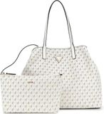 GUESS G Wave Large 2 In 1 Tote Bag Stone Logo Wit