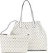 GUESS G Wave Large 2 In 1 Tote Bag Stone Logo Wit