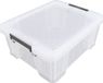Whitefurze Opbergbox - 24 liter - Transparant - 48 x 38 x 19 cm - Kunststof