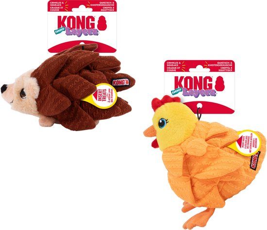 Kong Layerz Forage Hen - Knuffel - Geel/Oranje