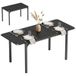 Table extensible pour 4 à 6 personnes, longueur réglable de 120 à 160 cm, pieds en acier, noire