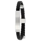 Lucardi Heren Plaatarmband mat - Staal - Armband - Vaderdag Cadeautje - 26 cm - Zilverkleurig