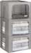 Starre Opvouwbare Kledingopbergbox met Ritssluiting, Metalen Frame, Donkergrijs, 3x66L
