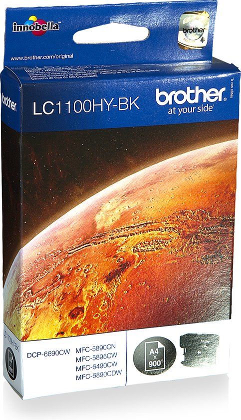 Brother LC-1100HYBK - Zwarte inktcartridge - 900 pagina's - Origineel