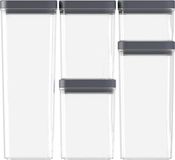 Curver Kara Voorraadbussen - Set 0,5L + 2x1,2L + 1,8L + 2,4L - Antraciet