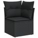 vidaXL Tuinbank Zwart Poly Rattan met Kussens
