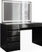 Vicco Kaptafel Sherry, Zwart/Goud, 120 cm met LED-spiegel