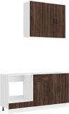 vidaXL Keukenblok LUCCA 5 st Bruin eiken Bewerkt hout