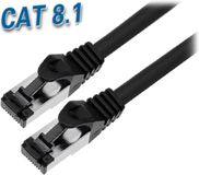 Câble réseau universel S/FTP CAT8.1 40 Gigabit / noir - LSZH - 0,50 mètre