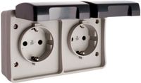 Solera Plug-in basis Solera Met deksel Dubbel Grijs 16 A Oppervlak