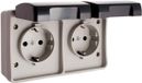 Solera Plug-in basis Solera Met deksel Dubbel Grijs 16 A Oppervlak