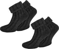 normani 2 paar alpaca-sokken met omslag antraciet 43-46