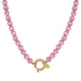 Label Kiki gold plated ketting Pink Snake
