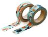 Dailylike Set met 2 Masking Tape Washi Kamone Diner verschillende designs, 15 mm x 10 m.