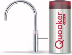 Quooker NL Fusion round kokendwaterkraan opbouw uitloop draaibaar met Combi+ reservoir RVS 22+FRRVS