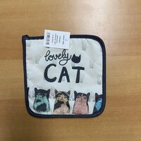 Pannenlap - Katten - Lovely Cat - 20 x 20 cm - Creme/Roze/Blauw