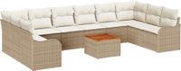 vidaXL Tuinbank Set Beige Polyrattan