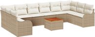 vidaXL Tuinbank Set Beige Polyrattan