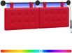 vidaXL - Hangend hoofdbord - Met LED-verlichting - Rood - Kunstleer