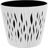 Prosperplast Serie - Kunststof Ronde Bloempot - Wit - 11 cm - Inclusief Inzetstuk