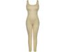MEETYOO Corrigerende Bodysuit Dames Full Body Shapewear Naadloos Lange Mouwen Buikcorrectie Taillecorrectie Body Shaper Plus Size XL XXL 3XL 4XL Beige
