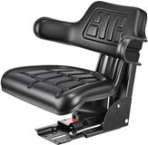 VEVOR Universele heftruckerstoel, 61 x 51 x 51 cm, waterdichte ophanging, draagvermogen 50 tot 130 kg, met verstelbare rugleuning, microschakelaar, voor oplader, bulter