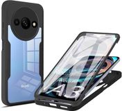 Techsuit Hoesje geschikt voor Xiaomi Redmi A3/A3x - ColorVerse 360 Case met Screenprotector - Zwart