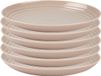 PlasticForte Rond bord/camping bord - 6x - D22 cm - beige - kunststof