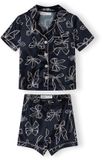 Minoti Meisjes Pyjama Set - Satijn Donkerblauw