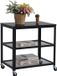 Relaxdays Keukentrolley op wieltjes - 61x60x40 cm - industrieel - Zwart