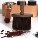 Marque générique Brosse à café, Brosse de nettoyage barista, Brosse de nettoyage avec manche en bois, Convient aux outils de nettoyage barista, cuisines domestiques，14.5*10.5cm (Couleur noyer)