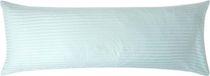 Homescapes Housse de coussin rayé en satin et coton 50x140 cm Long – Bleu aqua – 100% Coton d'Égypte – Densité de fils 330