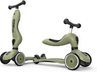 Scoot & Ride Highwaykick 1 – 2-in-1 Kinderstep – Loopfiets en Step in Één – Zonder Gereedschap Ombouwbaar – Veilig en Stabiel – Olijf