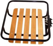 Benson Stalen fietsvoordrager - Houten steun - 24-28 inch - Zwart