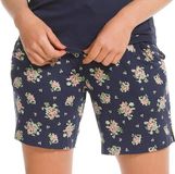 Pastunette Blue Flower Pyjama Short Dames Kort Katoen XXL Blauw