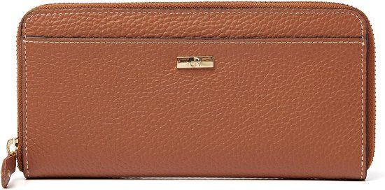 dR Amsterdam Damesportemonnee - Mint - Mocha - Ritsportemonnee - Leer - 8 pasjes - RFID - 2024