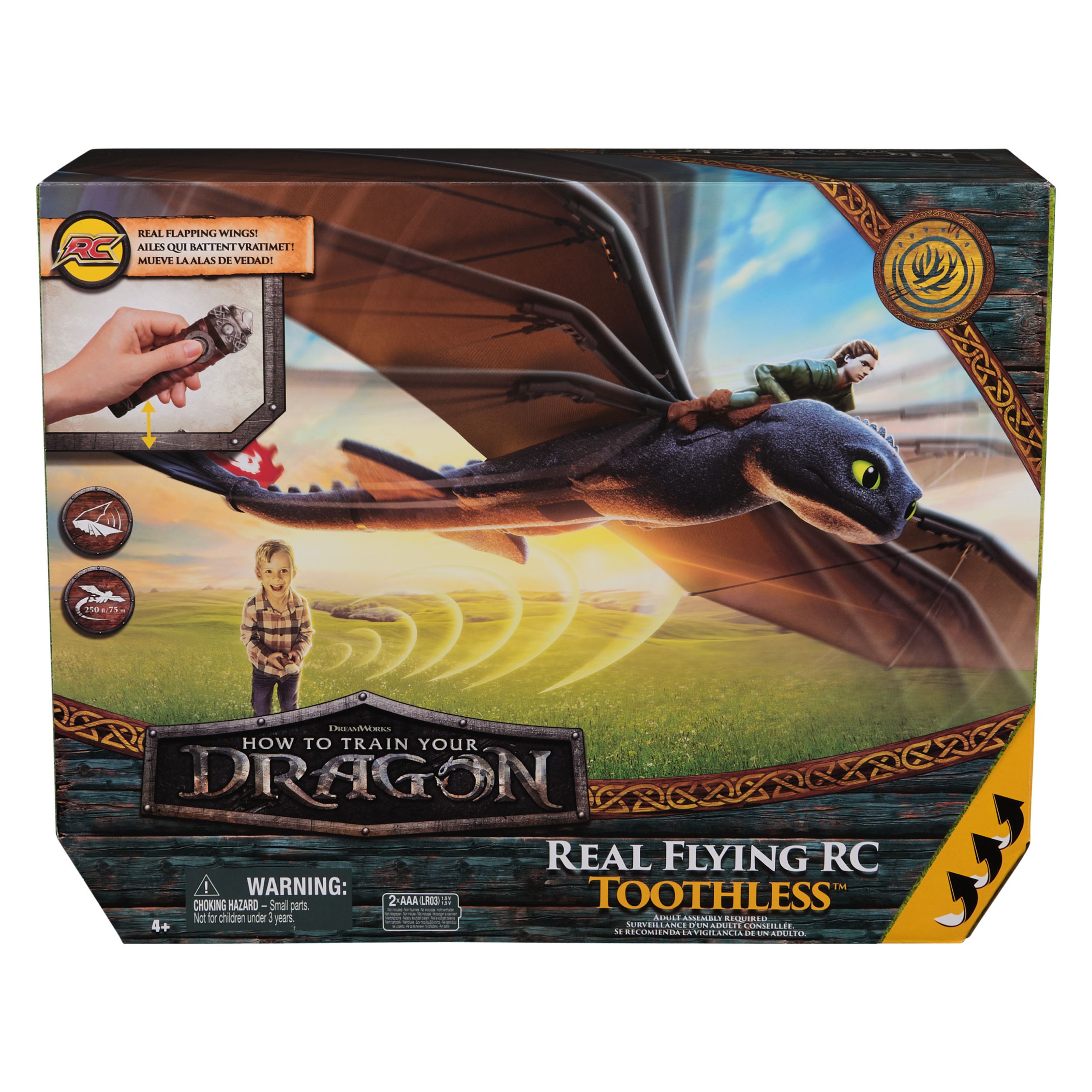 Spin Master DreamWorks Dragons - How To Train Your Dragon - Afstandsbestuurbare Vliegende Tandloos met Klappende Vleugels - Speelgoed