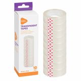 Merkloos / Sans marque Koopman International Plakband rolletjes - 10 stuks - Transparant - 15mm x 30m
