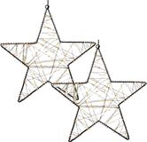 Anna's Collection Verlichte ster - 2x - 160 LED lampjes - Warm wit - D36 cm