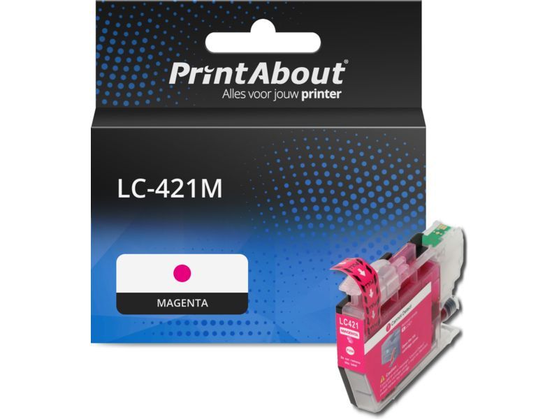 PrintAbout Inktcartridge LC-421M Magenta geschikt voor Brother