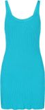 MyMo robe turquoise rayé sans manches courte moulante viscose polyamide